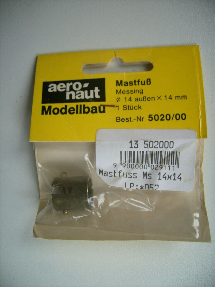 Aeronaut 502000 Mastfuß Messing aussen 14 mm x 14 mm - Bild 1 von 1
