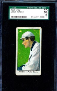 1908  E102 Chief Bender SGC 1.5 **Awesome Eye Appeal**