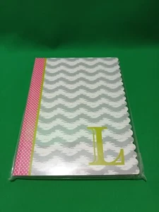 2 L Monogram Creative Journals Set Pink & Gray Pair Blank Dairies Back to School - Picture 1 of 7