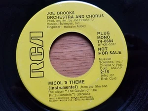 JOE BROOKS ORCHESTRA - Micol's Theme / Instrumental 1972 MONO PROMO 7" Rare - Imagen 1 de 2