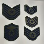 USAF Subdued Chevrons Insignia Patch Air Force Mix Lot Different Ranks Green 5pa