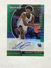 2020 Prizm Draft Picks Immanuel Quickley Prospect Auto Green RC New York Knicks