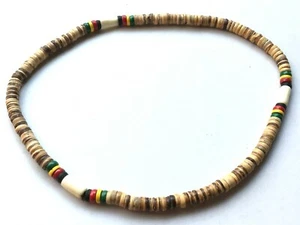 Men Women 18 Inch Cream Surfer Necklace Wooden Choker Gift For Kids Boy - Picture 1 of 7