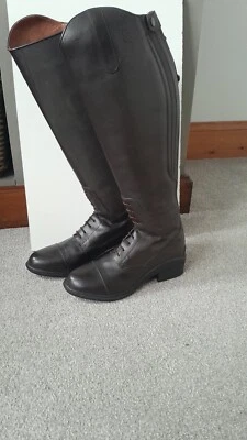 Just Togs JTE Nebraska Leather Long Field Horse Riding Boot, Zip up Brown, Black - Image 1 of 4