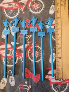 Vintage Ramada Inn Hotel Blue Swizzle Stick Drink Stirrers Man With Top Hat 🍹 - Picture 1 of 2