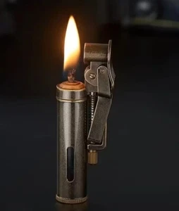 Retro Pure Brass Zigarrenanzünder Petroleum Feuerzeug Winddicht Zigarettenanzünder Gas - Bild 1 von 5