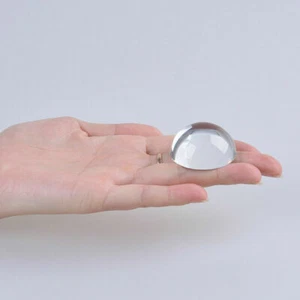 2PCS Clear Half Sphere Crystal Ball Paperweight Magnifying Glass Decor 40MM - Picture 1 of 3
