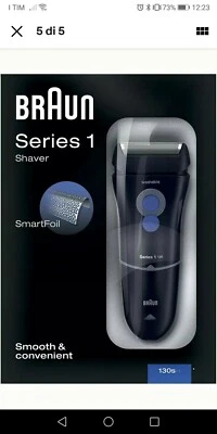 Braun rasoio elettrico per uomo a lamina, Series 1 130 s-1, 100% Impermeabile  - Immagine 1 di 4