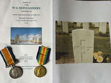 WW1 Medals Montgomery DOW Died Of Wounds Royal Scots La Clytte Military Cemetery