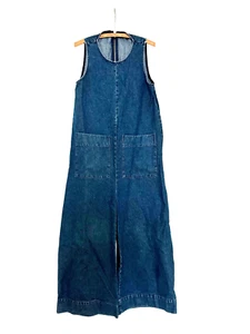 ILANA KOHN Harry Jumpsuit Blue Denim Overall Wide Leg Patch Pockets Size XS - Picture 1 of 9