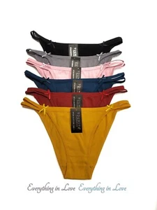 Youmita confezione da 6 mutandine hipster brasiliane lato cotone 2 corde taglio alto sfacciate - Foto 1 di 18