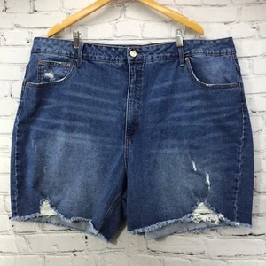 Terra Sky Denim Shorts Womens Plus Sz 24W Dark Wash Distressed  - Picture 1 of 10