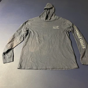 Mens Vineyard Vines Lightweight Hoodie Size Medium Whale Logo Long Sleeve Blue - Picture 1 of 5