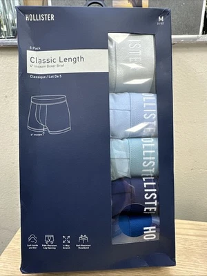Cueca boxer Hollister com Abercrombie & Fitch comprimento clássico pacote médio com 5 - Imagem 1 de 4