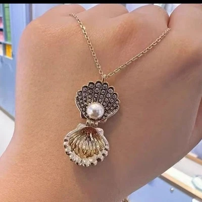 Idyllia pendant imitates crystal pearls mixed cutting, shell white gold-plated - Image 1 of 2