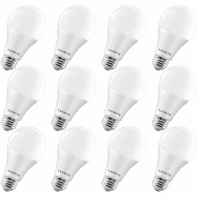 12x Luxrite A19 LED Bulb 100W Equivalent 3000K Enclosed Fixture Rated 1600lm E26 - Image 1 of 4