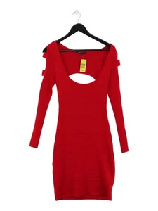 Wow Couture Women's Midi Dress M Red 100% Rayon Bodycon - Picture 1 of 5