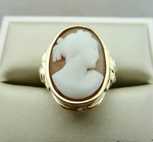 Ring 585/- Gold Muschel Gemme 1930er Jahre - Bild 1 von 13