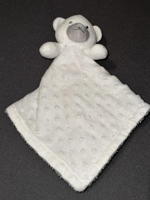 Little Beginnings Teddy Bear Plush Lovey Lovie Security Blanket Rosette White - Image 1 of 4
