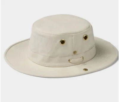 TILLEY T3 Vintage Sombrero Vagabundo Natural Verde 8 1/8 SOMBRERO DE PATO DE LONA DURADERO Foto 1 de 4