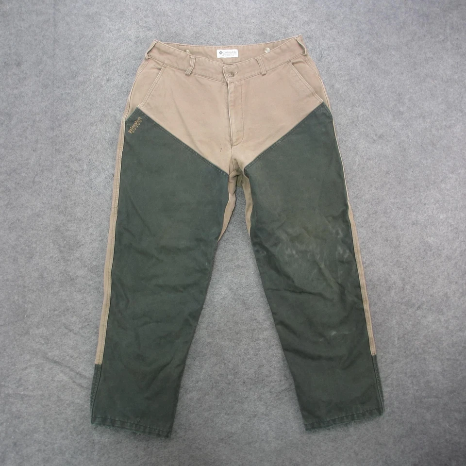 Columbia Briarshun Pantalones Para Hombre 38x32 Marrón Verde Caza Cepillo Campo Exterior Foto 1 de 4