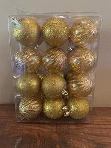 Gold Glitter 2.25” Ornaments - Picture 1 of 8