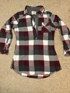 Camisa túnica de franela cola blanca legendaria para mujer talla M - Imagen 1 de 5