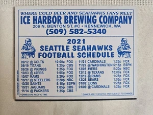 Seattle Seahawks 2021 Ice Harbor Brewing Kennewick Washington Magnet Schedule - Picture 1 of 1