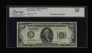 DBR 1928-A $100 DGS FRN Philadelphia Fr. 2151-Cdgs Legacy VF-20 Ser # C00693894A - Picture 1 of 2