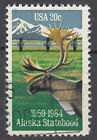 USA gestempelt Bundesstaat Alaska Tier Wildtier Elch Berge Gebirge Natur / 9384