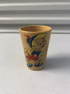 Vintage Pinocchio, Jiminy Cricket, Figuring Disney Plastic Cup 4” - Picture 1 of 6
