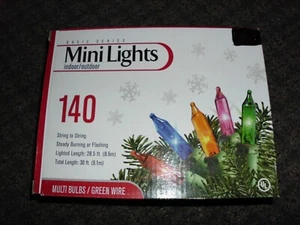 Basic Series MINI LIGHTS, 140 light string, multi-colored, NIB - Picture 1 of 2