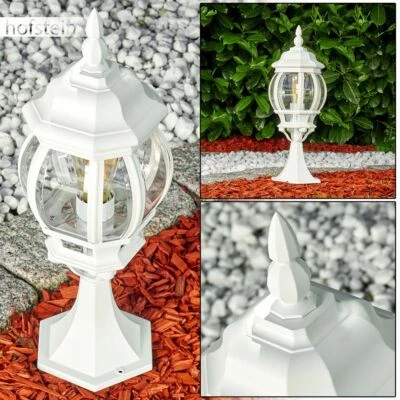 Außen Leuchte Lampe Garten Wege Laterne Beleuchtung klassisch Sockelleuchte weiß - Bild 1 von 4
