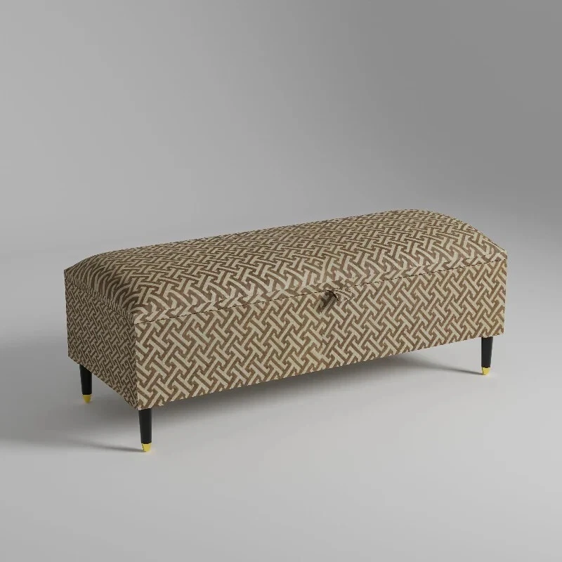 Bloc Patterned Coffee Table Storage Footstool Pouffe - Modern Geometric Design - Image 1 of 1