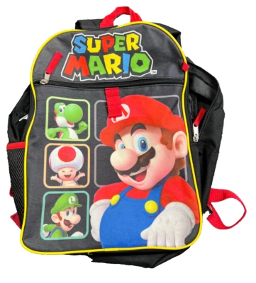 Mochila Grande Nintendo Super Mario Bros Niños 16" Escuela Luigi Toad Yoshi Bowser Foto 1 de 4