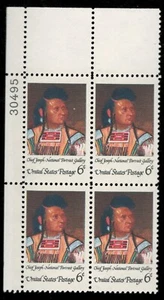 US. 1364. 6c. Chief Joseph, American Indian Issue. Plate Block of 4. MNH. 1968 - Picture 1 of 2