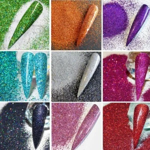 Nail Art Glitter Holographic Glitters In Various Colours 008 Fine Glitters Craft - Picture 1 of 21