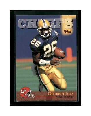 1996 Classic NFL Rookies Dietrich Jells Kansas City Chiefs #28 - Image 1 of 4