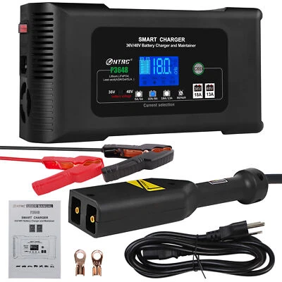 36V 18A 48V 13A Smart Battery Charger with Plug for Golf Cart EZGO TXT CLUB CAR - Image 1 of 4
