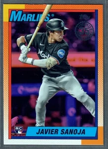 2025 Topps Series 2 Javier Sanoja Rookie 1990 Topps Pink #90B2-34 Marlins RC SP - Picture 1 of 2