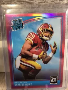 Donruss Optic Rated Rookies Pink Prizm Derrius Guice #157 Rookie 2018 - Imagen 1 de 6