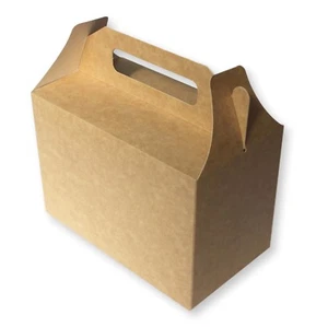 20 BROWN CARDBOARD LUNCH BOXES, PICNIC BAGS, CHILDRENS FOOD BOXES, PARTY BAGS - Picture 1 of 3