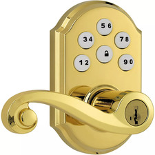 KWIKSET SMARTCODE 911 Tustin Door Lever Featuring SmartKey Polish