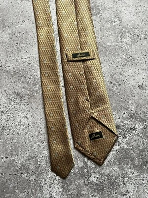 Brioni Silk Tie Gold Italy Luxury Mens - Image 1 of 4