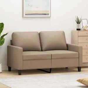 2-Seater Sofa Lounge Couch Futon Chair Modern Faux Leather Cappuccino 120cm - Picture 1 of 9