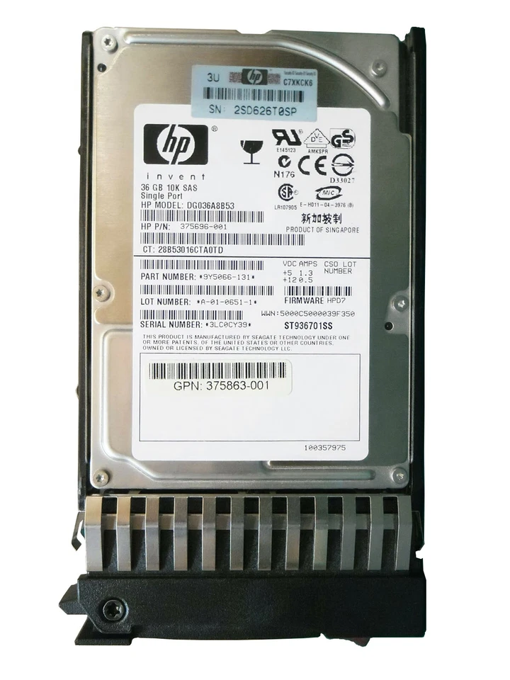 DG036A9BB6 375696-001 404784-001 HP Hard Drive 36Gb 2.5 SAS - Image 1 of 3