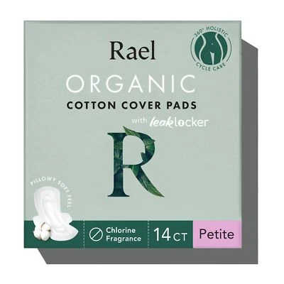 Rael Organic Cotton Cover Sanitary Napkins With Wings, Unscented, Petite Size - Image 1 of 4