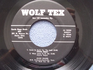 Joan Hager...Carry A Torch For The Lord...Gospel Wolf Tex 45 rpm 1964 - Picture 1 of 4