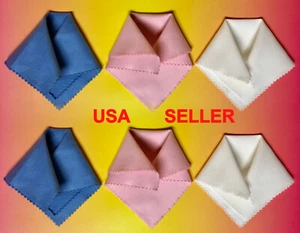 6pc RED WHITE BLUE MICROFIBER CLEANING CLOTH AptTo iPhone Android Screen glasses - Picture 1 of 10