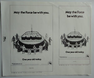 Original "Star Wars" 1978 "One year old today" Birthday Ad Slicks